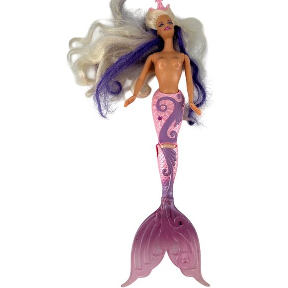 2002 Mattel Barbie Mermaid Doll Pink Purple Tail Blonde Hair Collectible - Picture 1 of 11